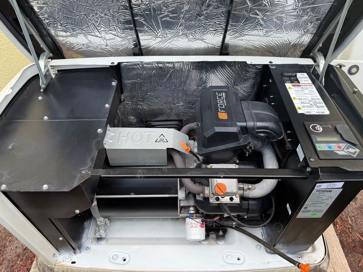 Inside a Generac standby generator: G-Force engine, controller and oil filter